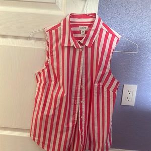 Jcrew XS SLEEVELESS STRIPED SHIRT- NEW NO TAGS